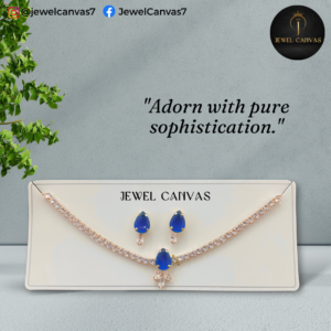 Royal Blue Teardrop Necklace Set with Matching Earrings