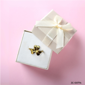 Golden Clover Heart Ring