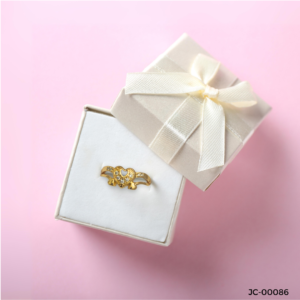 Heart Shaped Gold Plated Ring with Crystal Accents – A Symbol of Love and Elegance