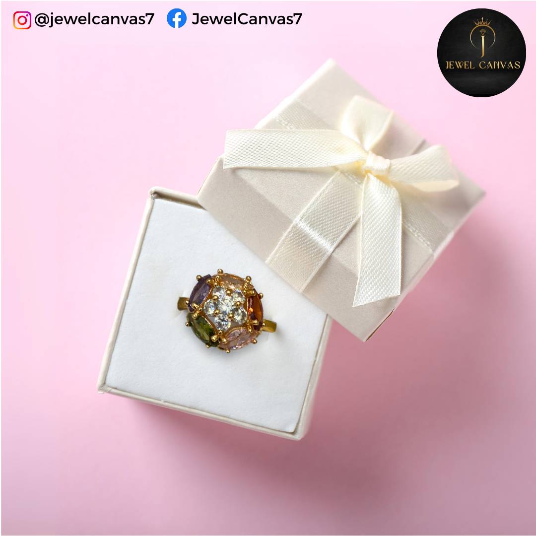Celestial Crown Multicolor Ring – Regal Radiance in Every Hue jewel canvas Celestial Crown Multicolor Ring – Regal Radiance in Every Hue