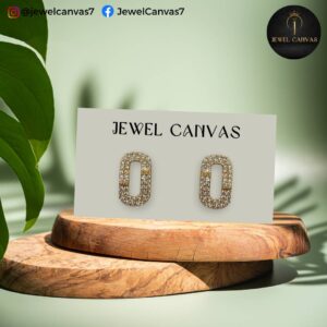 Crystal Studded Rectangle Earrings – Bold & Beautiful Sparkle