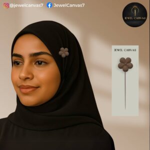 jewel canvas MochaBloom – Chocolate Brown Floral Hijab Stick Pin