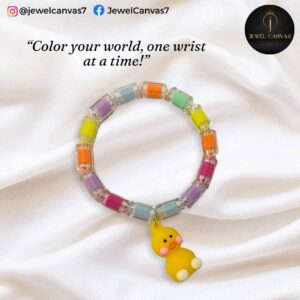 Pastel Charm Bracelet for Kids – Duck Delight Edition 🐤