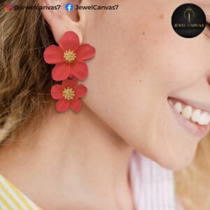 Scarlet Bloom Statement Earrings